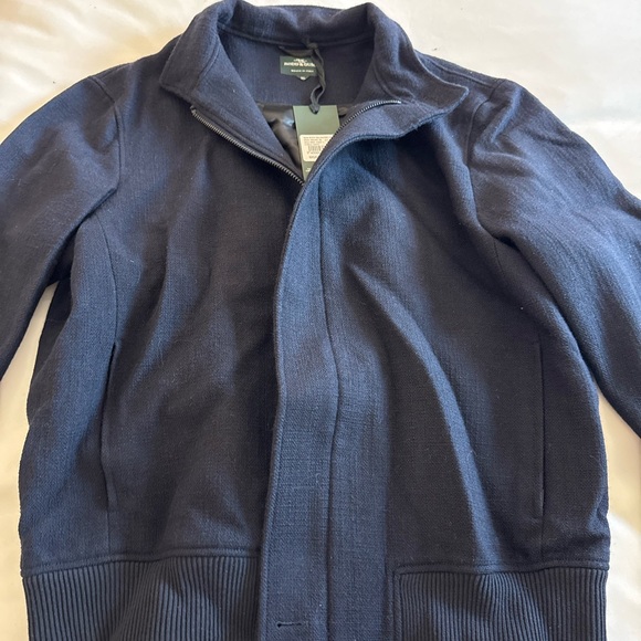 Rodd & Gunn Navy Wallingford Collar Bomber Jacket - Picture 5 of 12